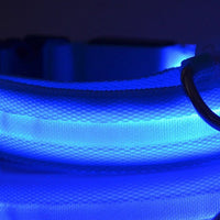HKM-5907005 Adjustable Nylon LED Pet Collar with Glow in the Dark Features, Night Safety Leash for Dogs and Cats