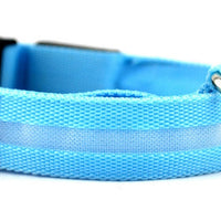 HKM-5907005 Adjustable Nylon LED Pet Collar with Glow in the Dark Features, Night Safety Leash for Dogs and Cats