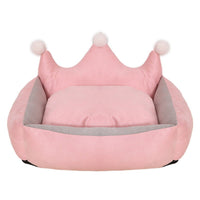 HKM-5909053 Scratch Resistant Crown Nest Dog Bed ¨C Soft Suede & Crystal Velvet, Available in Multiple Sizes S-XL