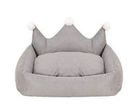 HKM-5909053 Scratch Resistant Crown Nest Dog Bed ¨C Soft Suede & Crystal Velvet, Available in Multiple Sizes S-XL