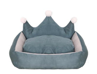 HKM-5909053 Scratch Resistant Crown Nest Dog Bed ¨C Soft Suede & Crystal Velvet, Available in Multiple Sizes S-XL