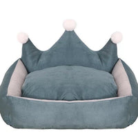 HKM-5909053 Scratch Resistant Crown Nest Dog Bed ¨C Soft Suede & Crystal Velvet, Available in Multiple Sizes S-XL