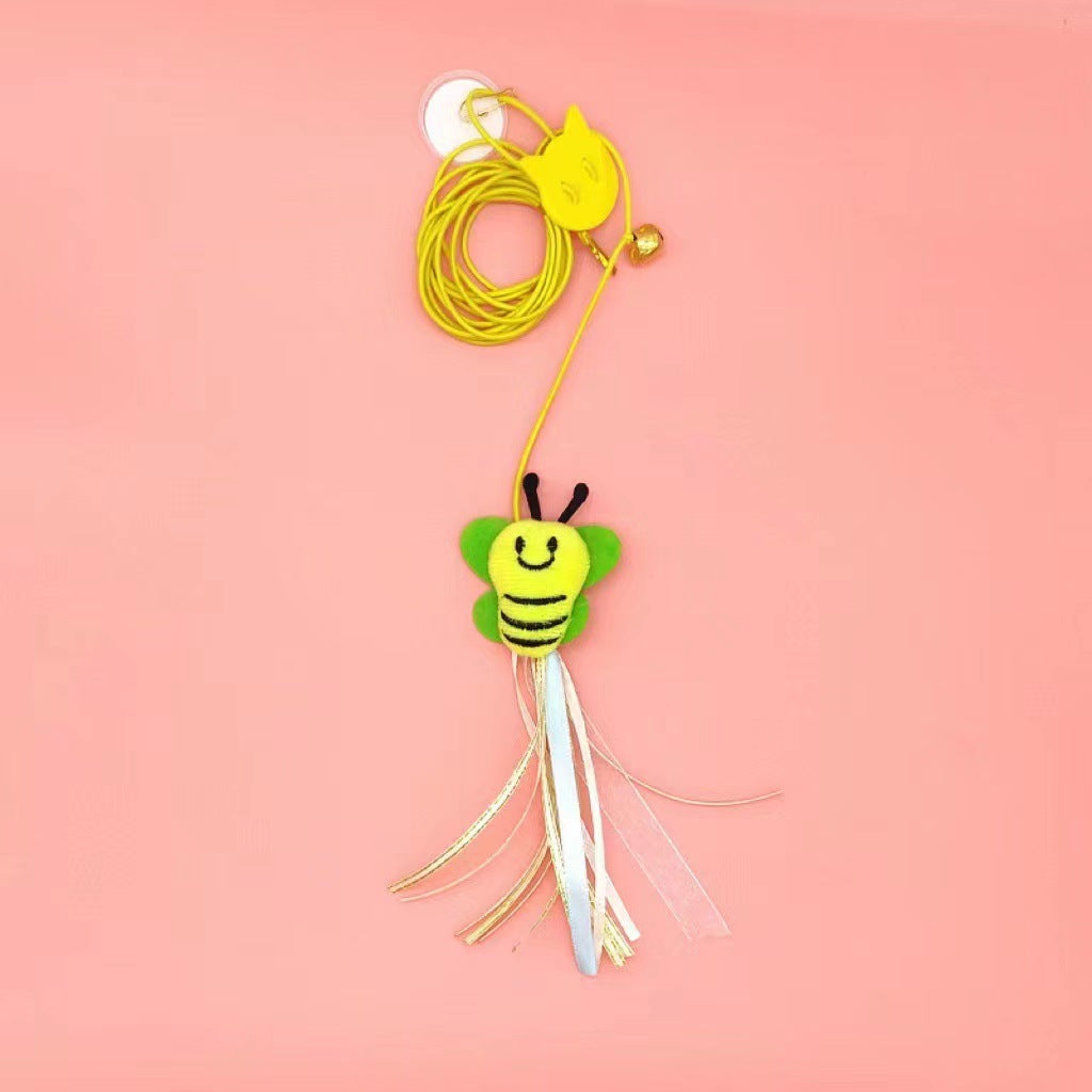 HKM-5909821 Hanging Plush Cat Teaser with Colorful Caterpillars and Insects for Interactive Play
