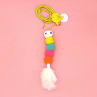 HKM-5909821 Hanging Plush Cat Teaser with Colorful Caterpillars and Insects for Interactive Play
