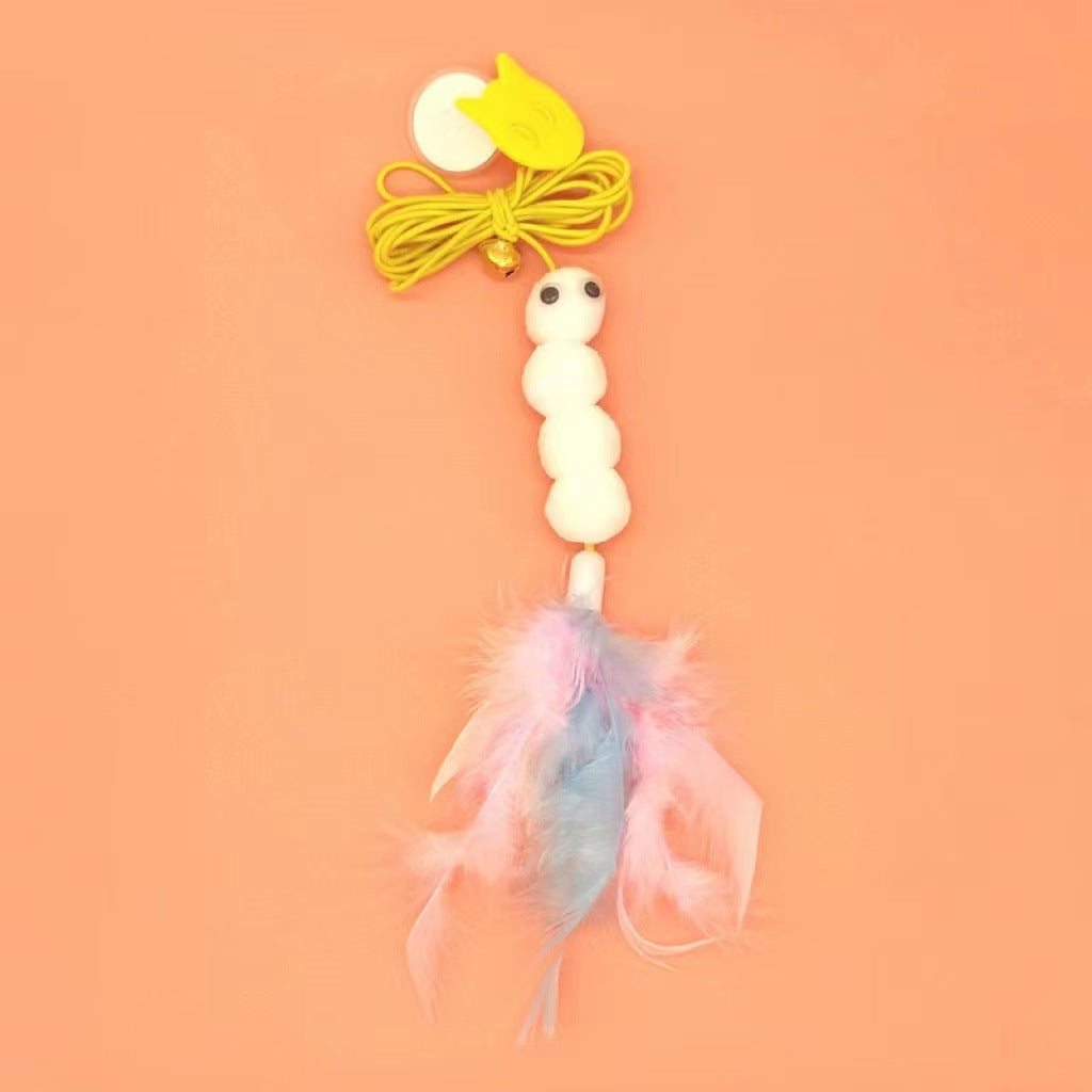HKM-5909821 Hanging Plush Cat Teaser with Colorful Caterpillars and Insects for Interactive Play