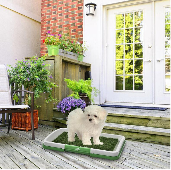 HKM-5910461 Artificial Grass Dog Potty with Tray for Indoor/Outdoor Use