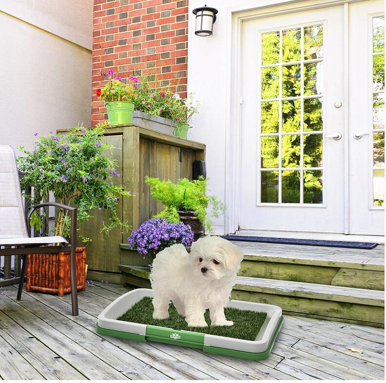 HKM-5910461 Artificial Grass Dog Potty with Tray for Indoor/Outdoor Use