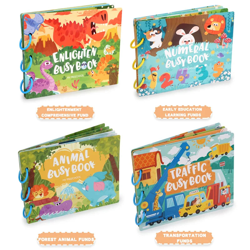 HKM-591059 Sensory Busy Book - Montessori Educational Toy for Early Learning in Toddlers and Preschoolers