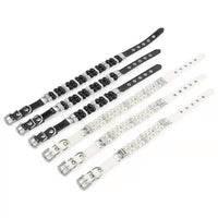 HKM-5910973 Handmade Wire Chain Dog Pearl Collar with Leash - White & Black Options