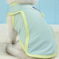 HKM-591123 Lightweight Summer Anti-Lint Vest for Cats in Grass Green and Taro Purple