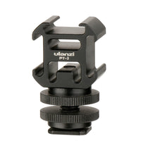 HKM-591123 Three-Head Hot Shoe Aluminum Camera Base for Microphone and Monitor
