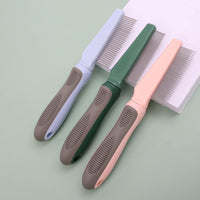 HKM-5912253 Pet Detangler Comb for Cats and Dogs - Shedding and Dematting Grooming Tool with Round Smooth Teeth