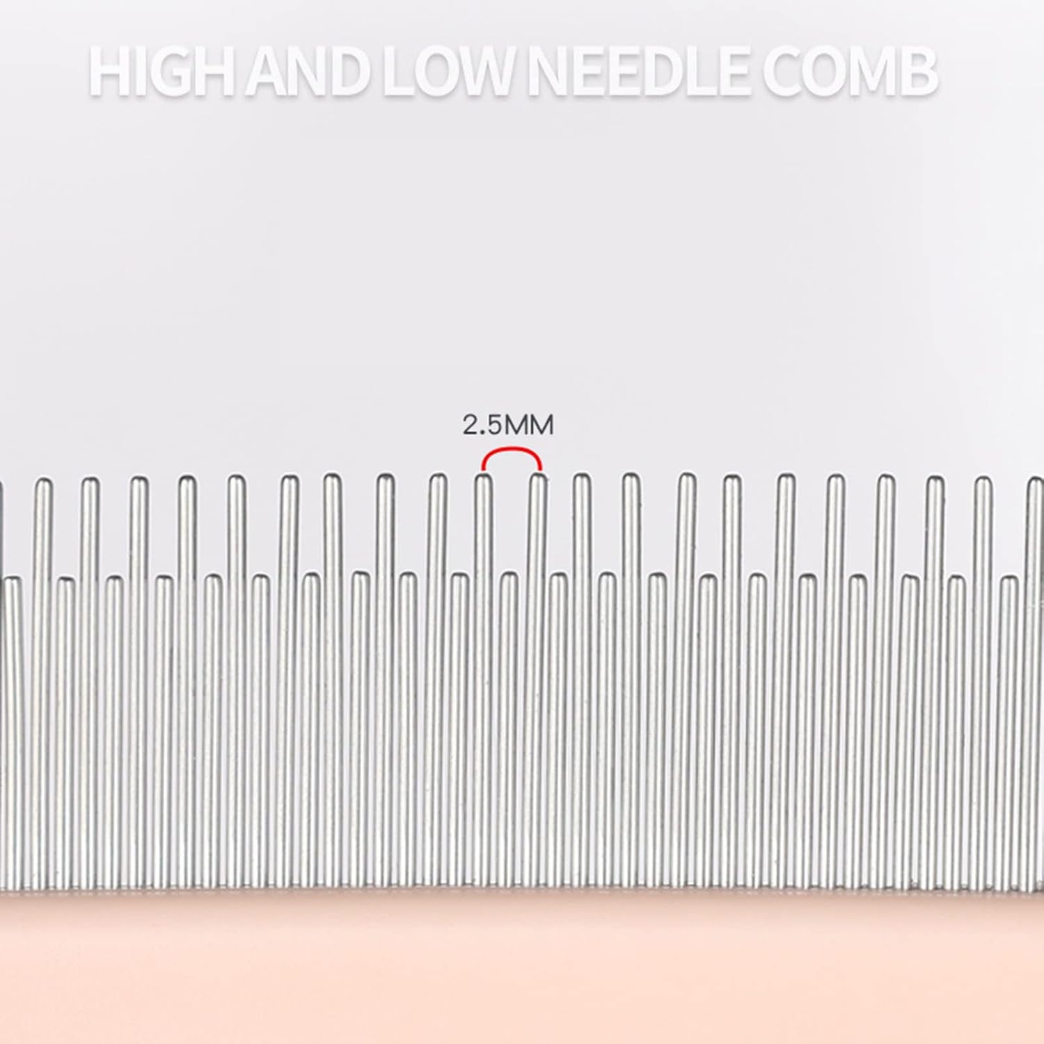 HKM-5912253 Pet Detangler Comb for Cats and Dogs - Shedding and Dematting Grooming Tool with Round Smooth Teeth