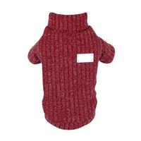 HKM-5912765 Thickened Acrylic Turtleneck Sweater for Pets - Fashionable Solid Color Design for Autumn and Winter