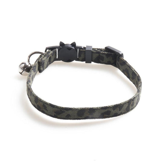 HKM-591315 Soft Cloth Cat Collar with Adjustable Size and Bell