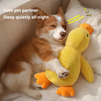 HKM-5914429 Plush Calming Duck Toy for Dogs - Squeaky Chew Pillow for Puppies and Teeth Cleaning