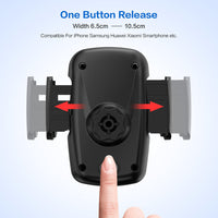 HKM-591635 Car Center Console Phone Holder for 3.8-6.5 Inch Mobile Devices, Windshield & Instrument Panel Two-In-One Design