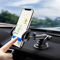 HKM-591635 Car Center Console Phone Holder for 3.8-6.5 Inch Mobile Devices, Windshield & Instrument Panel Two-In-One Design