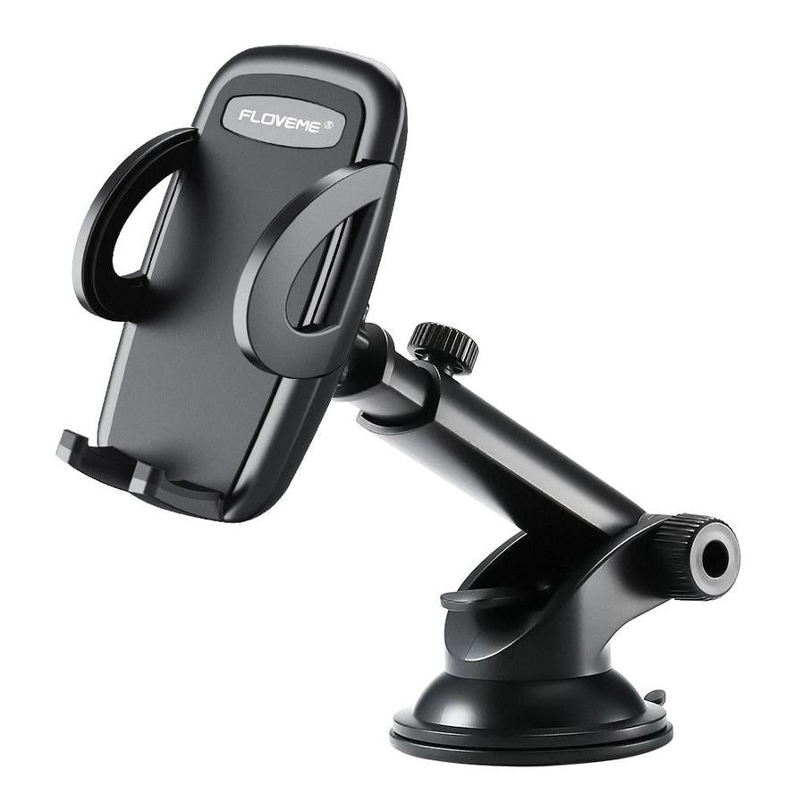 HKM-591635 Car Center Console Phone Holder for 3.8-6.5 Inch Mobile Devices, Windshield & Instrument Panel Two-In-One Design