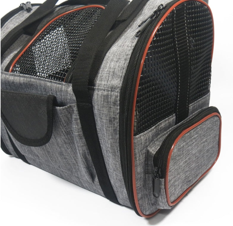 HKM-5916989 Pet Carrier Basket for Dogs and Cats, Multi-Functional 300D Frosted Leather, Foldable Design, Soft and Medium Hardness