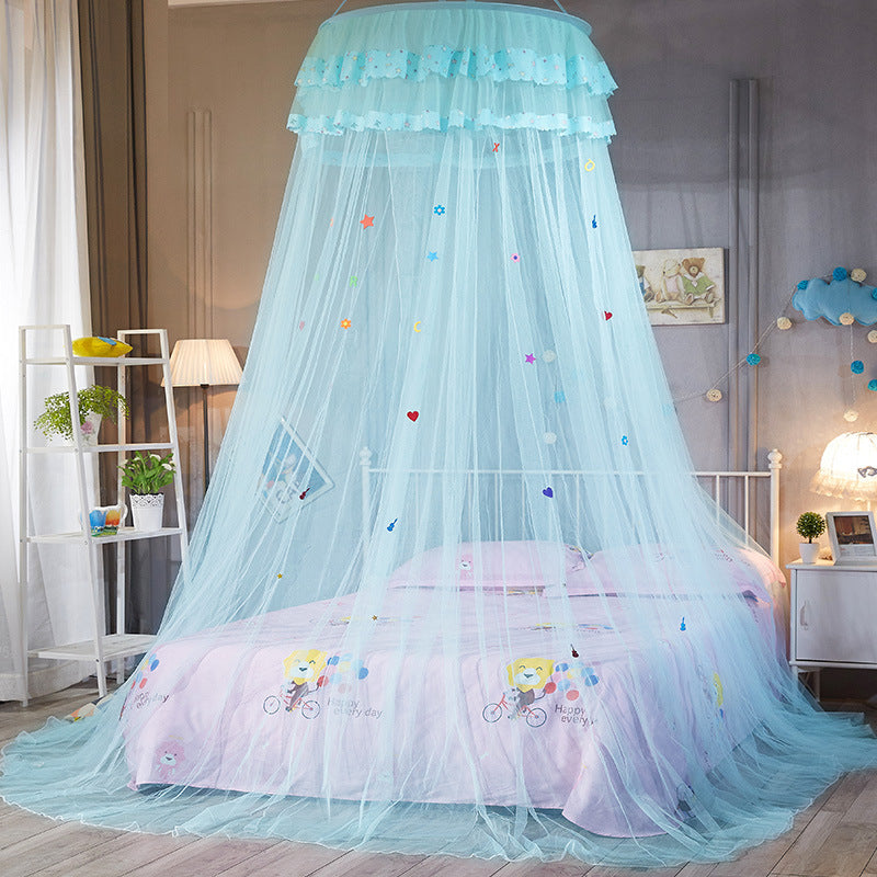 HKM-591763 Hanging Dome Mosquito Net for Beds - Acetate Fiber, Single Door Opening, Free Installation