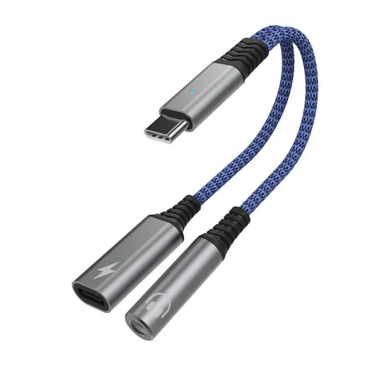 HKM-591827 Type C Male to 3.5mm Female Audio Cable Adapter with Fast Charging for Compatible Devices