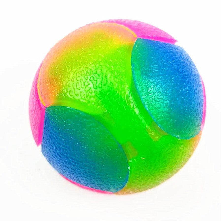 HKM-591955 Tricolor Luminous High Stretch Dog Toy Ball - Bite Toy for Pets and Kids