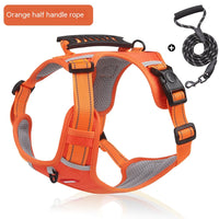 HKM-5919805 Reflective Vest-style Pet Harness with Explosion-proof Rope - 1.5M OxforD Cloth - Multiple Color Options