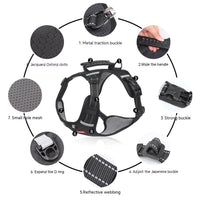HKM-5919805 Reflective Vest-style Pet Harness with Explosion-proof Rope - 1.5M OxforD Cloth - Multiple Color Options