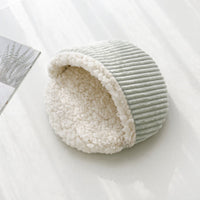 HKM-5920573 Warm Corduroy Cotton Velvet Hamster Nest Pet Bed in Pink, Blue, and Green - Small and Large Sizes Available