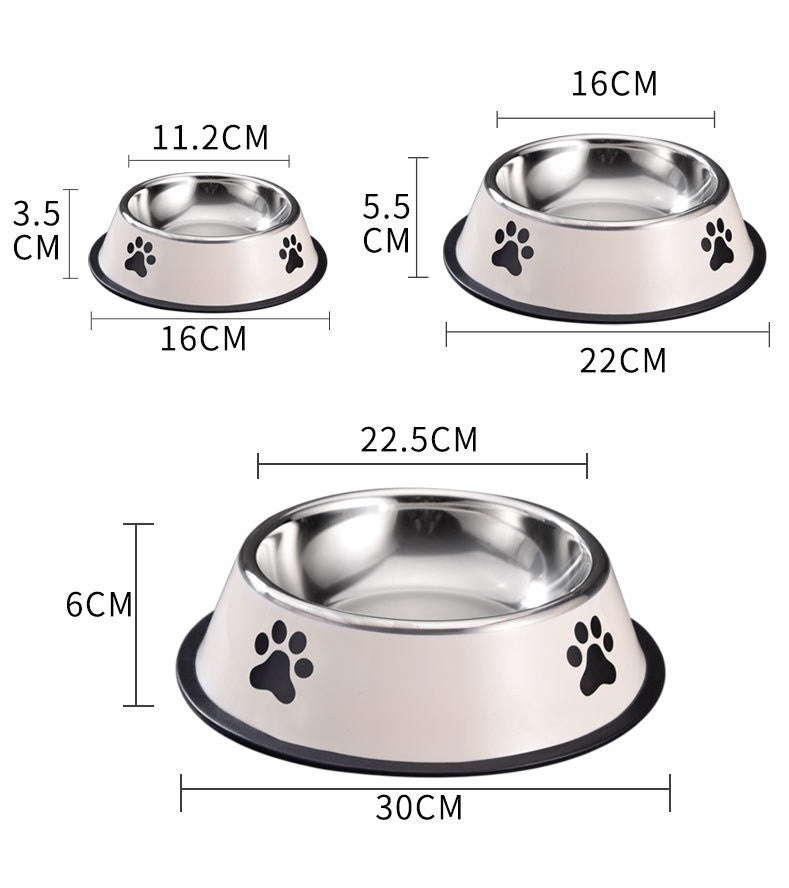 HKM-5920701 Stainless Steel Non-slip Cat and Dog Food Bowl in Multiple Sizes