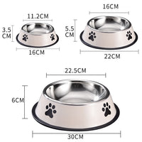 HKM-5920701 Stainless Steel Non-slip Cat and Dog Food Bowl in Multiple Sizes
