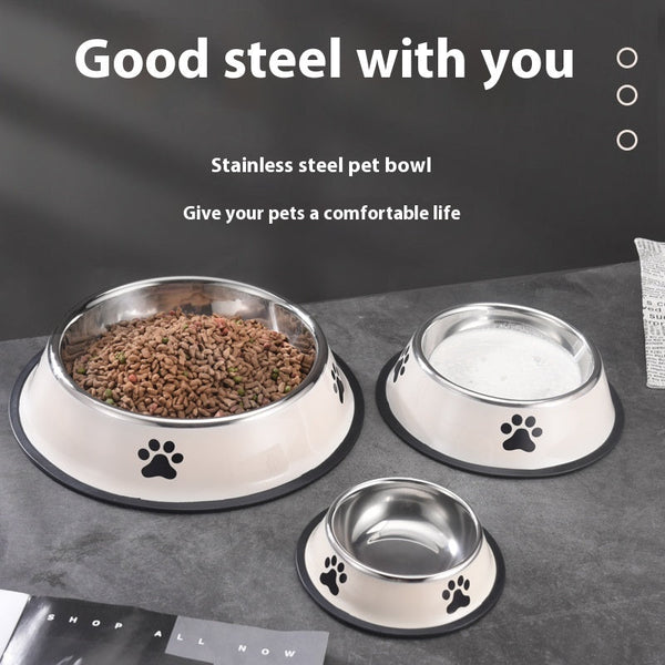 HKM-5920701 Stainless Steel Non-slip Cat and Dog Food Bowl in Multiple Sizes