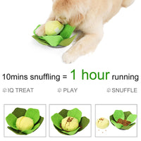 HKM-5921341 Cabbage Sniffing Toy for Dogs - Felt Cloth Puzzle Bowl for Training and Companionship