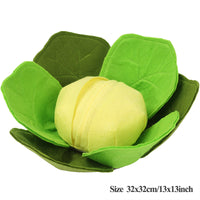 HKM-5921341 Cabbage Sniffing Toy for Dogs - Felt Cloth Puzzle Bowl for Training and Companionship