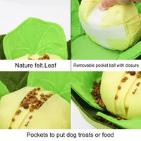 HKM-5921341 Cabbage Sniffing Toy for Dogs - Felt Cloth Puzzle Bowl for Training and Companionship