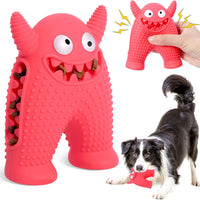 HKM-5921981 Durable Monster-Shaped Chew Toy for Aggressive Small Dogs with Teeth-Cleaning Slots