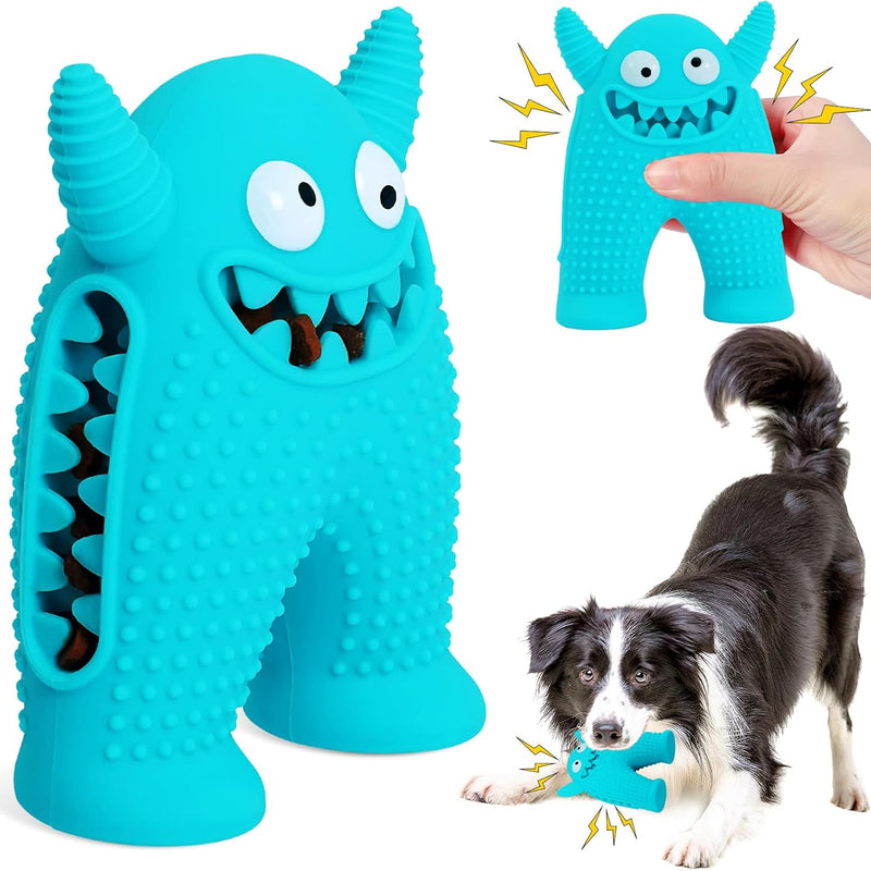 HKM-5921981 Durable Monster-Shaped Chew Toy for Aggressive Small Dogs with Teeth-Cleaning Slots