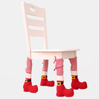 HKM-592211 Christmas Red Fabric Chair Cover - Decorative Table Leg Cover, 38x9cm