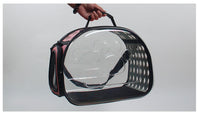 HKM-5922749 Portable Transparent Cat and Dog Backpack - Breathable, Foldable Pet Carrier with Four-Sided Mesh Panels, Small and Large Sizes Available