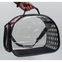 HKM-5922749 Portable Transparent Cat and Dog Backpack - Breathable, Foldable Pet Carrier with Four-Sided Mesh Panels, Small and Large Sizes Available