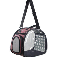HKM-5922749 Portable Transparent Cat and Dog Backpack - Breathable, Foldable Pet Carrier with Four-Sided Mesh Panels, Small and Large Sizes Available
