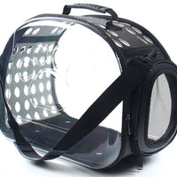 HKM-5922749 Portable Transparent Cat and Dog Backpack - Breathable, Foldable Pet Carrier with Four-Sided Mesh Panels, Small and Large Sizes Available