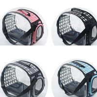 HKM-5922749 Portable Transparent Cat and Dog Backpack - Breathable, Foldable Pet Carrier with Four-Sided Mesh Panels, Small and Large Sizes Available