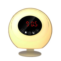 HKM-592275 LED Color Changing Bedside Lamp with Music Wake-Up Feature, Touch Switch, White Light, Battery Powered