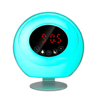 HKM-592275 LED Color Changing Bedside Lamp with Music Wake-Up Feature, Touch Switch, White Light, Battery Powered
