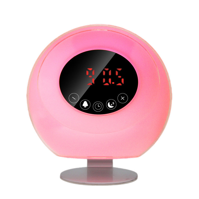 HKM-592275 LED Color Changing Bedside Lamp with Music Wake-Up Feature, Touch Switch, White Light, Battery Powered