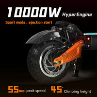 HKM-592275 Powerful 10,000W Dual Motor Off-Road Electric Scooter with Hydraulic Suspension, 62 MPH Speed, 65 Mile Range, NFC Screen