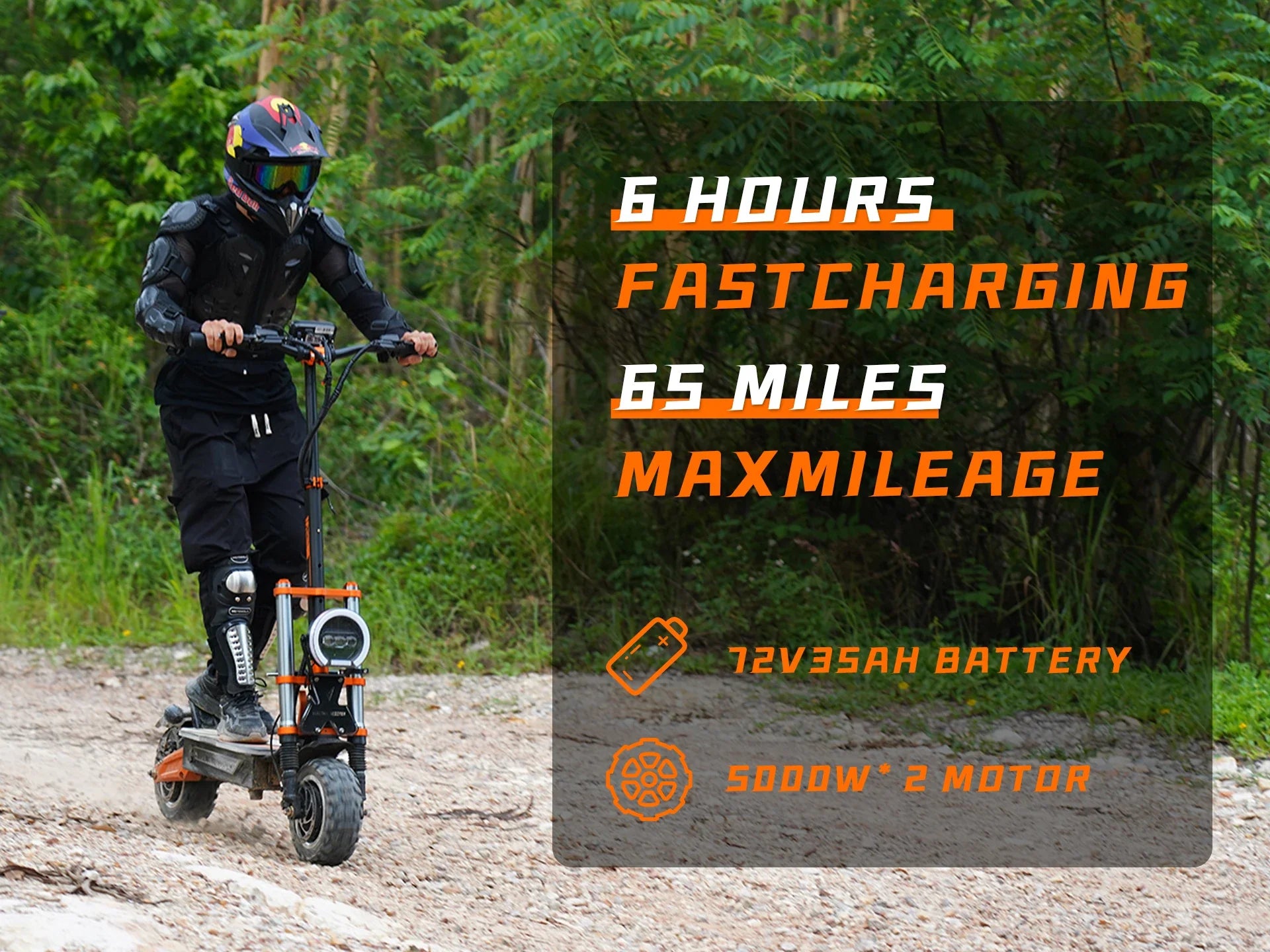 HKM-592275 Powerful 10,000W Dual Motor Off-Road Electric Scooter with Hydraulic Suspension, 62 MPH Speed, 65 Mile Range, NFC Screen