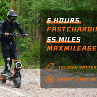 HKM-592275 Powerful 10,000W Dual Motor Off-Road Electric Scooter with Hydraulic Suspension, 62 MPH Speed, 65 Mile Range, NFC Screen